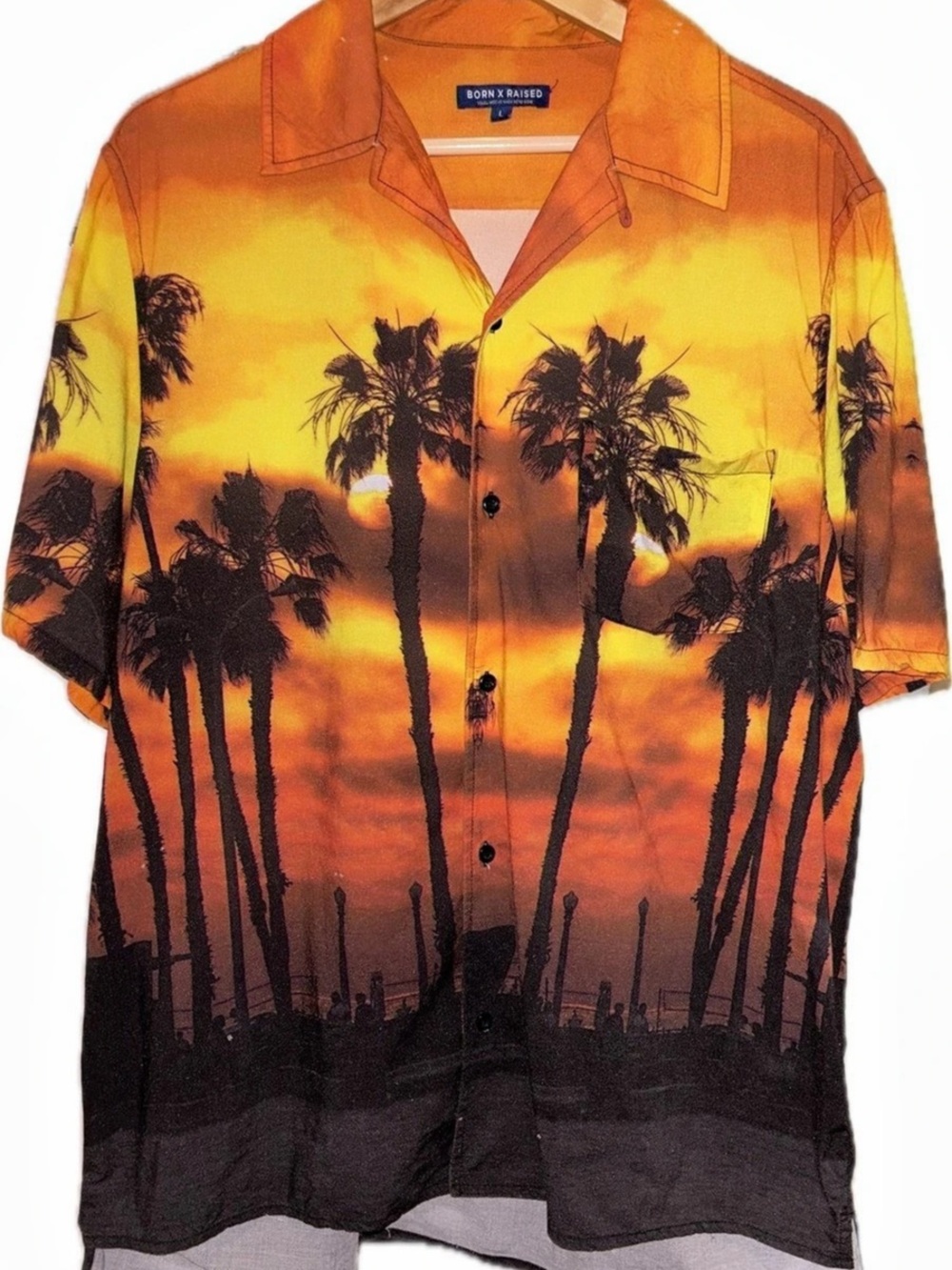 Born X Raised Button Up Shirt Venice Beach Los Angeles Large